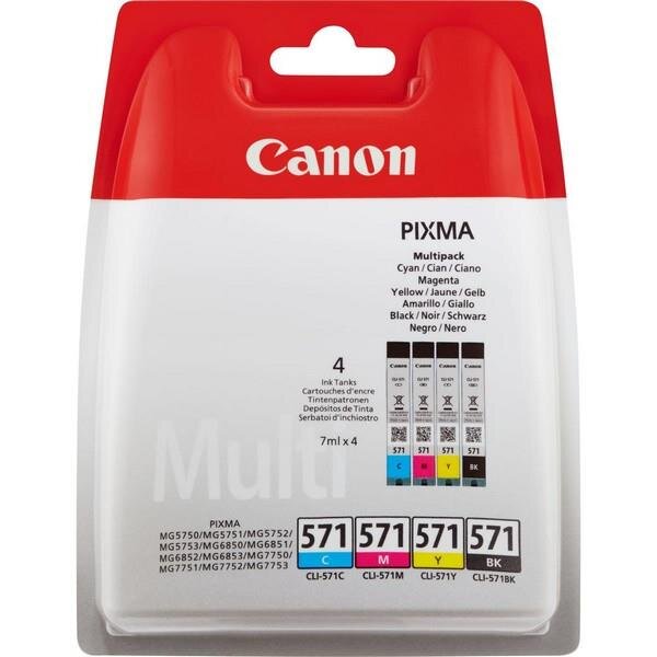 Y-0386C005 | Canon CLI-571 C/M/Y/BK Value Pack - 4er-Pack - 7 ml | Herst. Nr. 0386C005 | Tintenpatronen | EAN: 8714574631820 |Gratisversand | Versandkostenfrei in Österrreich