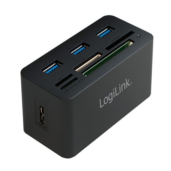Y-CR0042 | LogiLink CR0042 - USB 3.2 Gen 1 (3.1 Gen 1) Type-A - USB 2.0 - USB 3.2 Gen 1 (3.1 Gen 1) Type-A - CF - MS Duo - MS Micro (M2) - MicroSD (TransFlash) - 5000 Mbit/s - 1 m - 85 mm | CR0042 | USB-Hubs |