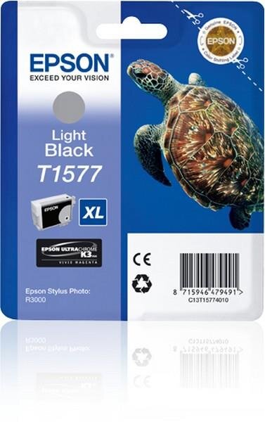 Y-C13T15774010 | Epson Turtle T1577 Light Black - Hohe (XL-) Ausbeute - Tinte auf Pigmentbasis - 25,9 ml - 23000 Seiten - 1 Stück(e) | Herst. Nr. C13T15774010 | Tintenpatronen | EAN: 8715946479491 |Gratisversand | Versandkostenfrei in Österrreich