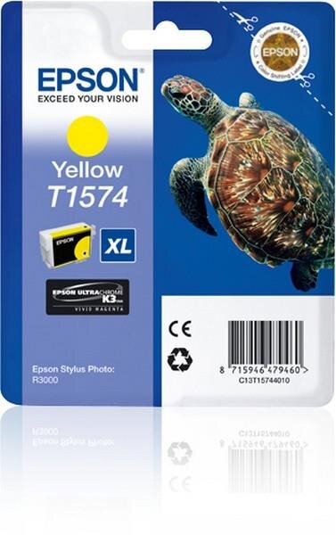 Y-C13T15744010 | Epson Turtle T1574 Yellow - Hohe (XL-) Ausbeute - Tinte auf Pigmentbasis - 25,9 ml - 2300 Seiten - 1 Stück(e) | Herst. Nr. C13T15744010 | Tintenpatronen | EAN: 8715946479460 |Gratisversand | Versandkostenfrei in Österrreich