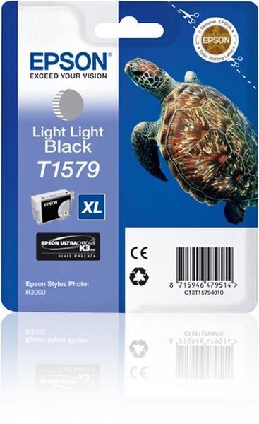 Y-C13T15794010 | Epson Turtle T1579 Light Light Black - Hohe (XL-) Ausbeute - Tinte auf Pigmentbasis - 25,9 ml - 23000 Seiten - 1 Stück(e) | Herst. Nr. C13T15794010 | Tintenpatronen | EAN: 8715946479514 |Gratisversand | Versandkostenfrei in Österrreich