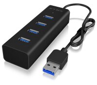 Y-IB-HUB1409-U3 | ICY BOX IB-HUB1409-U3 - USB 3.2 Gen 1 (3.1 Gen 1) Type-A - USB 3.2 Gen 1 (3.1 Gen 1) Type-A - 5000 Mbit/s - Schwarz - Aluminium - 0,04 m | IB-HUB1409-U3 | USB-Hubs |