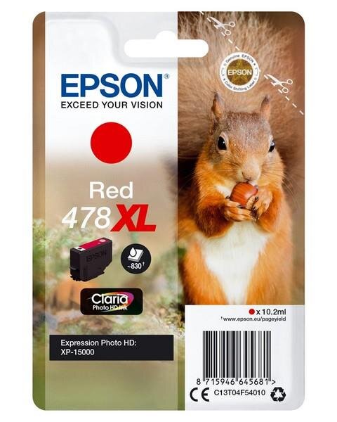 Y-C13T04F54010 | Epson Squirrel Singlepack Red 478XL Claria Photo HD Ink - Hohe (XL-) Ausbeute - Tinte auf Pigmentbasis - 10,2 ml - 1 Stück(e) | C13T04F54010 | Tintenpatronen |