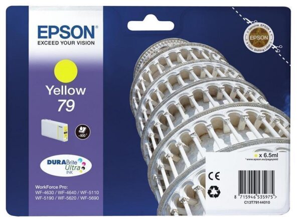 Y-C13T79144010 | Epson Tower of Pisa Tintenpatrone 79 Yellow - Standardertrag - Tinte auf Pigmentbasis - 1 Stück(e) | Herst. Nr. C13T79144010 | Tintenpatronen | EAN: 8715946535975 |Gratisversand | Versandkostenfrei in Österrreich