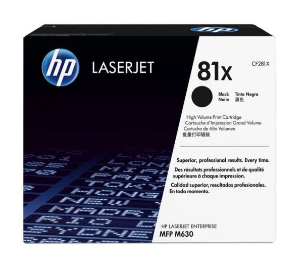 Y-CF281X | HP 81X Schwarz Original LaserJet Tonerkartusche mit hoher Reichweite - 25000 Seiten - Schwarz - 1 Stück(e) | Herst. Nr. CF281X | Toner | EAN: 887758147900 |Gratisversand | Versandkostenfrei in Österrreich