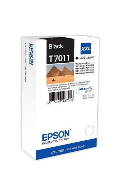 Y-C13T70114010 | Epson Tintenpatrone XXL Black 3.4k - Extrahohe (Super-) Ausbeute - Tinte auf Pigmentbasis - 63,2 ml - 1 Stück(e) | Herst. Nr. C13T70114010 | Tintenpatronen | EAN: 8715946487090 |Gratisversand | Versandkostenfrei in Österrreich