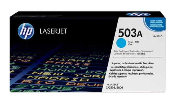 Y-Q7581A | HP 503A Cyan Original LaserJet Tonerkartusche - 6000 Seiten - Cyan - 1 Stück(e) | Herst. Nr. Q7581A | Toner | EAN: 829160697406 |Gratisversand | Versandkostenfrei in Österrreich