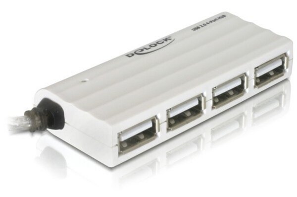 X-87445 | Delock USB 2.0 external 4-port HUB - 480 Mbit/s - Weiß - Windows 2000/XP/XP-64/Server-2003/Vista - USB 2.0 | Herst. Nr. 87445 | USB-Hubs | EAN: 4043619874453 |Gratisversand | Versandkostenfrei in Österrreich