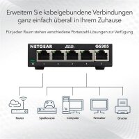 N-GS305-300PES | Netgear GS305 - Switch - unmanaged - 5 x...