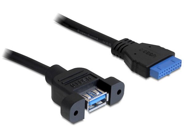 N-83118 | Delock 0.5m USB 3.0 F/F - 0,5 m - USB A - IDC - Schwarz | Herst. Nr. 83118 | Kabel / Adapter | EAN: 4043619831180 |Gratisversand | Versandkostenfrei in Österrreich