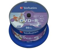 N-43512 | Verbatim 50 DVD+R 4.7 GB bedruckbar - DVD+R - 4,7 GB | Herst. Nr. 43512 | Medien Optisch | EAN: 23942435129 |Gratisversand | Versandkostenfrei in Österrreich
