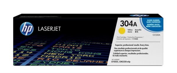N-CC532A | HP Color LaserJet 304A - Tonereinheit Original - Yellow - 2.800 Seiten | Herst. Nr. CC532A | Toner | EAN: 883585301515 |Gratisversand | Versandkostenfrei in Österrreich