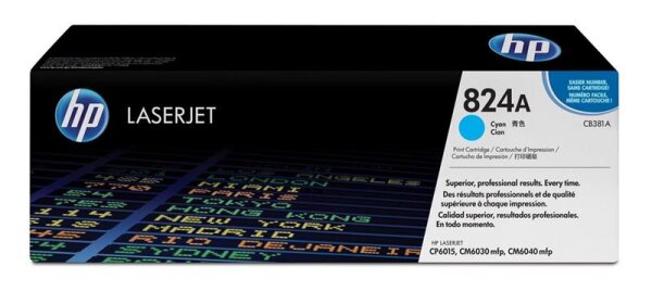 N-CB381A | HP Color LaserJet 824A - Tonereinheit Original - Cyan - 21.000 Seiten | Herst. Nr. CB381A | Toner | EAN: 882780459120 |Gratisversand | Versandkostenfrei in Österrreich