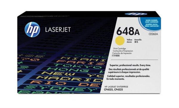 N-CE262A | HP Color LaserJet 648A - Tonereinheit Original - Yellow - 11.000 Seiten | Herst. Nr. CE262A | Toner | EAN: 884420186854 |Gratisversand | Versandkostenfrei in Österrreich