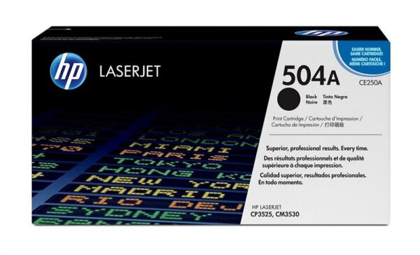 N-CE250A | HP 504A Schwarz Original LaserJet Tonerkartusche - 5000 Seiten - Schwarz - 1 Stück(e) | Herst. Nr. CE250A | Toner | EAN: 883585595686 |Gratisversand | Versandkostenfrei in Österrreich