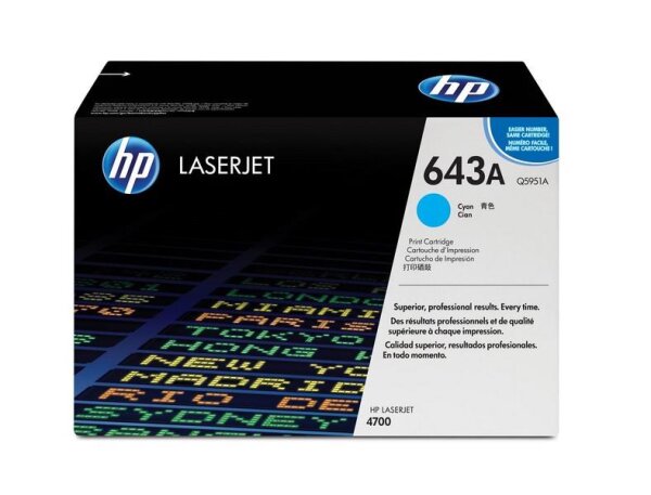 N-Q5951A | HP Color LaserJet 643A - Tonereinheit Original - Cyan - 10.000 Seiten | Herst. Nr. Q5951A | Toner | EAN: 829160493886 |Gratisversand | Versandkostenfrei in Österrreich