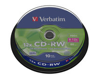 1x10 Verbatim CD-RW 80 / 700MB 10x Speed, Spindel