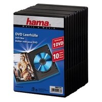 1x10 Hama DVD-Leerhülle mit Folie schwarz...