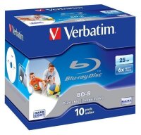I-43713 | Verbatim BD-R SL 25GB 6x Printable 10 Pack...