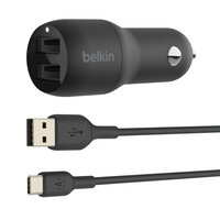 Belkin USB-A Kfz-Ladegerät, 24W 1m USB-C Kabel sw....