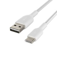 Belkin USB-C/USB-A Kabel    15cm ummantelt, weiß     CAB002bt0MWH