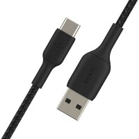 Belkin USB-C/USB-A Kabel      1m ummantelt, schwarz...