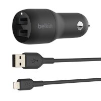 Belkin USB-A Kfz-Ladegerät, 24W 1m Lightning-Kabel...