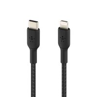 Belkin Lightning/USB-C Kabel  2m ummantelt, mfi zert., schwarz