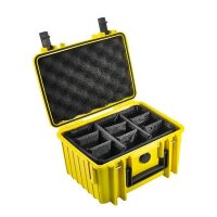 B&W Outdoor Case Type 2000 gelb mit Facheinteilung