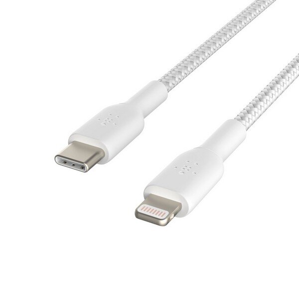 Belkin Lightning/USB-C Kabel  2m ummantelt, mfi zert., weiß