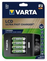 Varta LCD Ultra Fast Charger+ inkl. 4 Akkus 2100 mAh AA + 12V