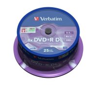 I-43757 | Verbatim DVD+R Double Layer 8x Matt Silver 25pk...