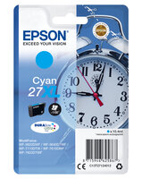 Epson Alarm clock Singlepack Cyan 27XL DURABrite Ultra Ink - Hohe (XL-) Ausbeute - 10,4 ml - 1100 Seiten - 1 Stück(e)
