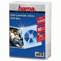 1x10 Hama DVD-Leerhülle Slim Transparent 50% Platzersp. 83890