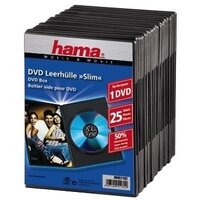 1x25 Hama DVD-Leerhülle Slim 50% Platzsparnis 51182