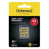 Intenso SDXC Card           64GB Class 10 UHS-I Premium