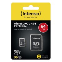 Intenso microSDXC Card      64GB Class 10 UHS-I Premium