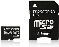 Transcend microSDHC         16GB Class 10 UHS-I 400x + SD Adapter
