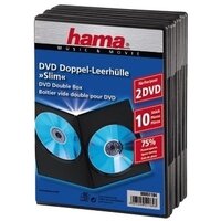 1x10 Hama DVD-Doppel-Leerhülle Slim  75% Platzsparnis     51184