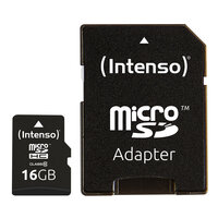 I-3413470 | Intenso 16GB MicroSDHC - 16 GB - MicroSDHC - Klasse 10 - 25 MB/s - Schockresistent - Temperaturbeständig - Wasserfest - Röntgensicher - Schwarz | 3413470 | Verbrauchsmaterial