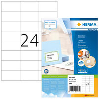 HERMA Etiketten Premium A4 70x37 mm weiß Papier matt 2400 St. - Weiß - Selbstklebendes Druckeretikett - A4 - Papier - Laser/Inkjet - Dauerhaft