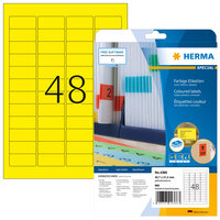 HERMA Farbige Etiketten A4 45.7x21.2 mm gelb Papier matt 960 St. - Gelb - Selbstklebendes Druckeretikett - A4 - Papier - Laser/Inkjet - Entfernbar