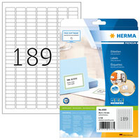 HERMA Etiketten Premium A4 25.4x10 mm weiß Papier matt 4725 St. - Weiß - Selbstklebendes Druckeretikett - A4 - Papier - Laser/Inkjet - Dauerhaft