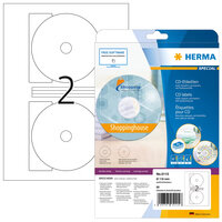 I-5115 | HERMA CD-Etiketten Maxi A4 Ø 116 mm weiß Papier matt blickdicht 50 St. - Weiß - Selbstklebendes Druckeretikett - A4 - Papier - Laser/Inkjet - Dauerhaft | 5115 | Verbrauchsmaterial