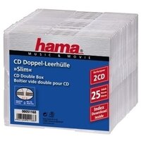 Hama CD-Leerhülle Slim Double, 25er-Pack, Transparent