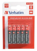 1x10 Verbatim Alkaline Batterie Micro AAA LR 03...