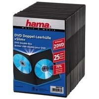 Hama DVD-Doppel-Leerhülle Slim, 25er-Pack, Schwarz