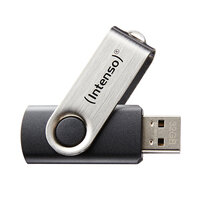 I-3503470 | Intenso Basic Line - 16 GB - USB Typ-A - 2.0 - 28 MB/s - Drehring - Schwarz - Silber | 3503470 | Verbrauchsmaterial