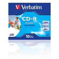 1x10 Verbatim Data Life Plus JC CD-R 80 / 700MB, 52x,...