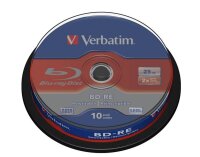 1x10 Verbatim BD-RE Blu-Ray 25GB 2x Speed, Cakebox